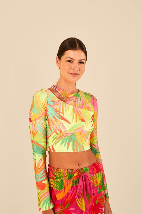 Blusa Estampada Patch Pássaros Pintados