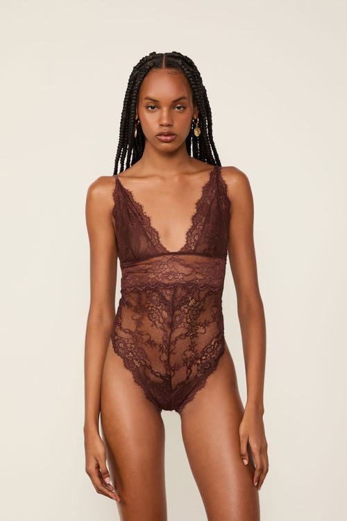 Body Intimates De Renda Marrom