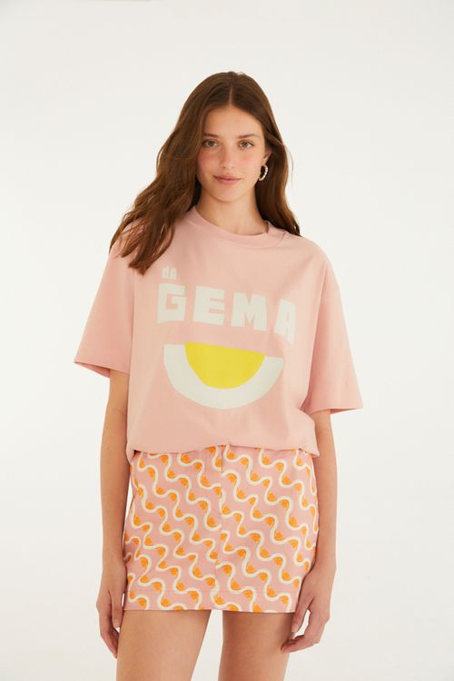 T-Shirt Media Da Gema Rosa