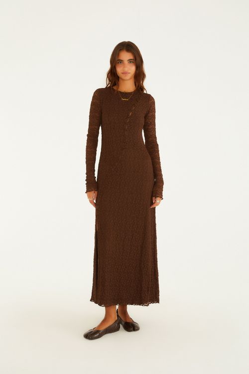 Vestido Túnica Botões Renda