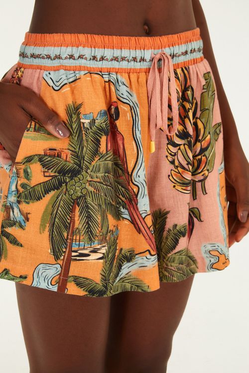 Short Estampado Rota Da Praia