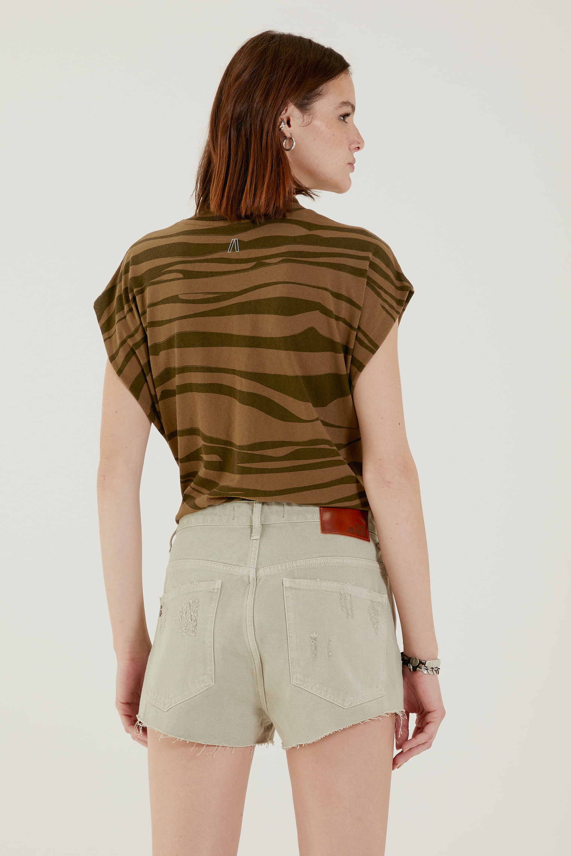 Only shorts with belt in tan