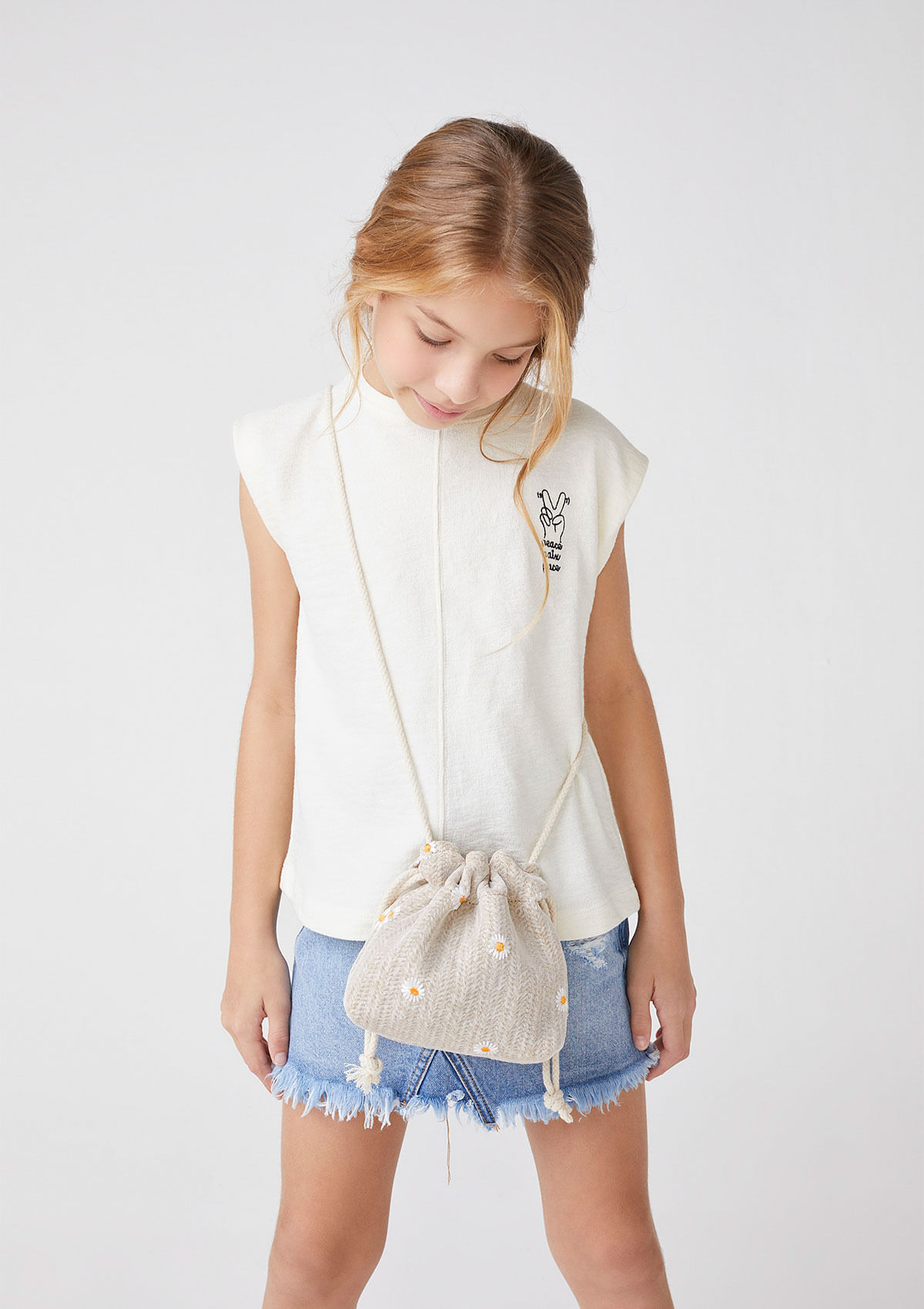 Bolsa Saco Infantil Menina Com Bordado
