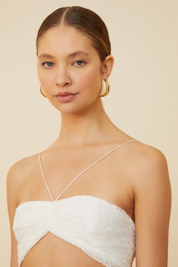Top De Renda Off White