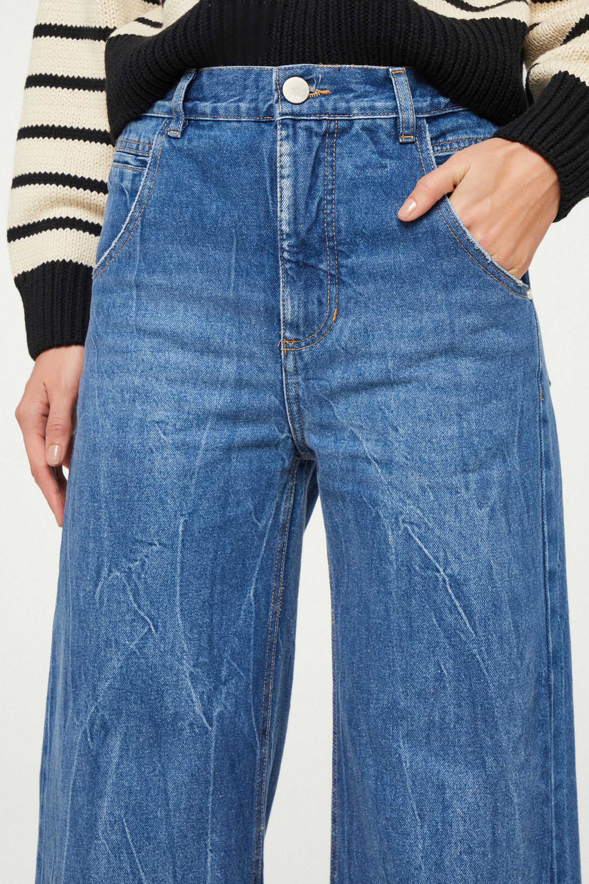 Calça jeans best sale cintura alta retro