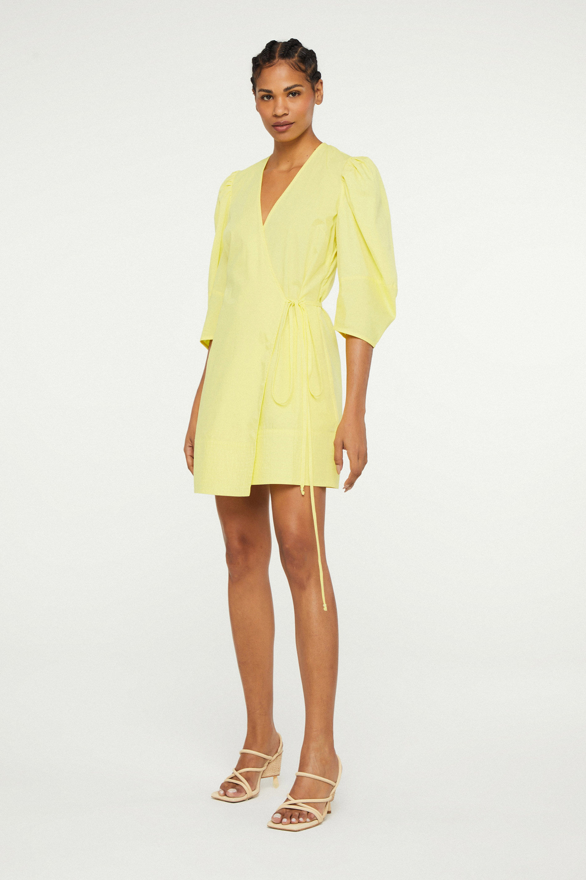 Zara yellow wrap store dress