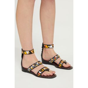 Sandália De Couro Pintada a Mão