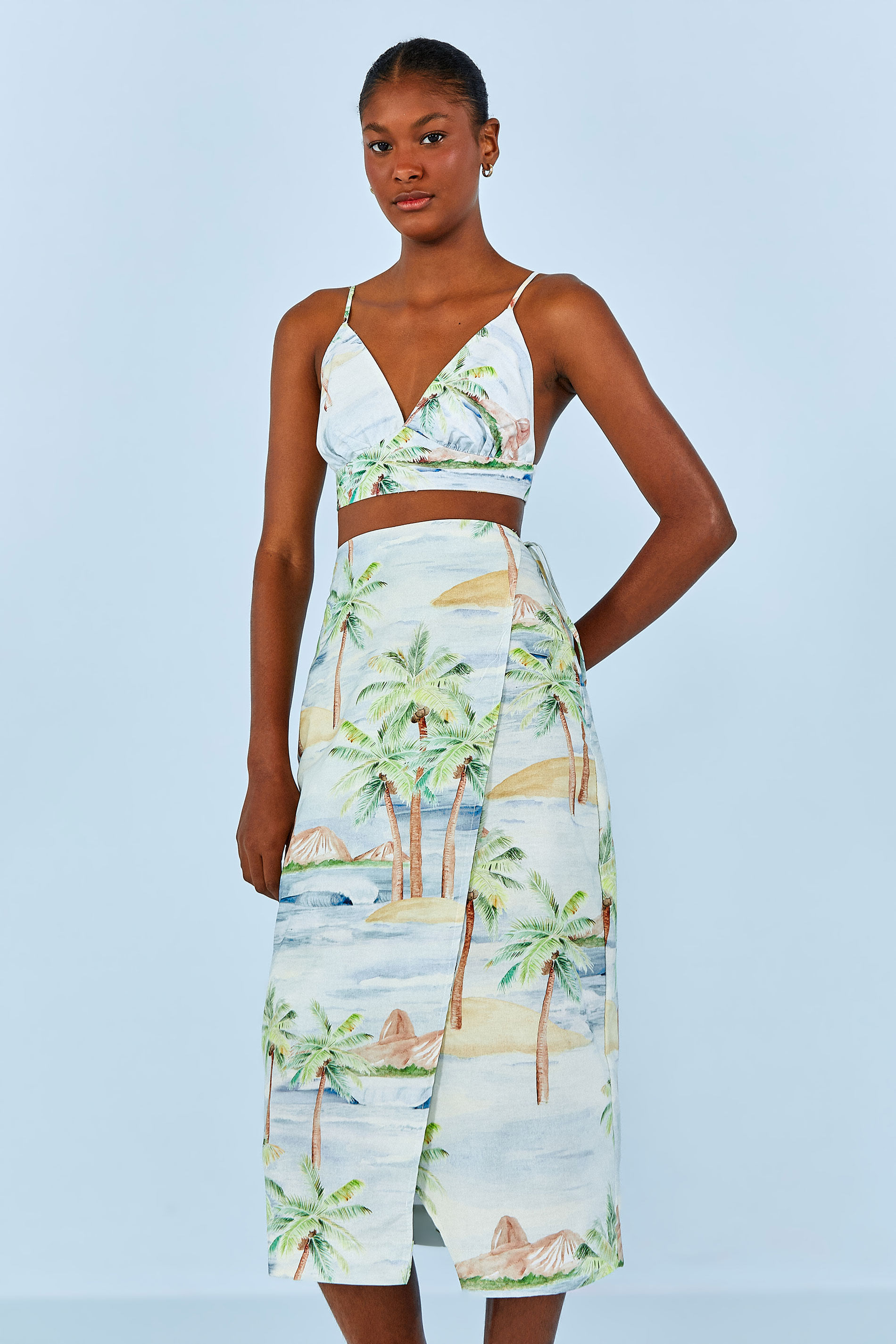 White tropical hot sale dress