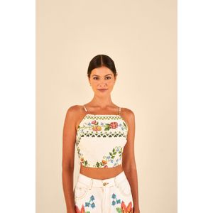 Top Estampado Vitamina De Verão Barrado