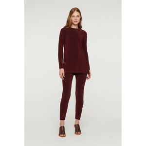 Calça De Malha Brilho Vermelho