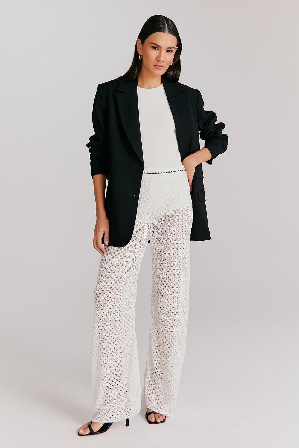 ASOS DESIGN straight leg track pant in tricot in black