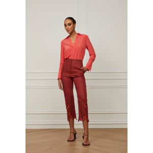 Calça De Linho Com Bordado