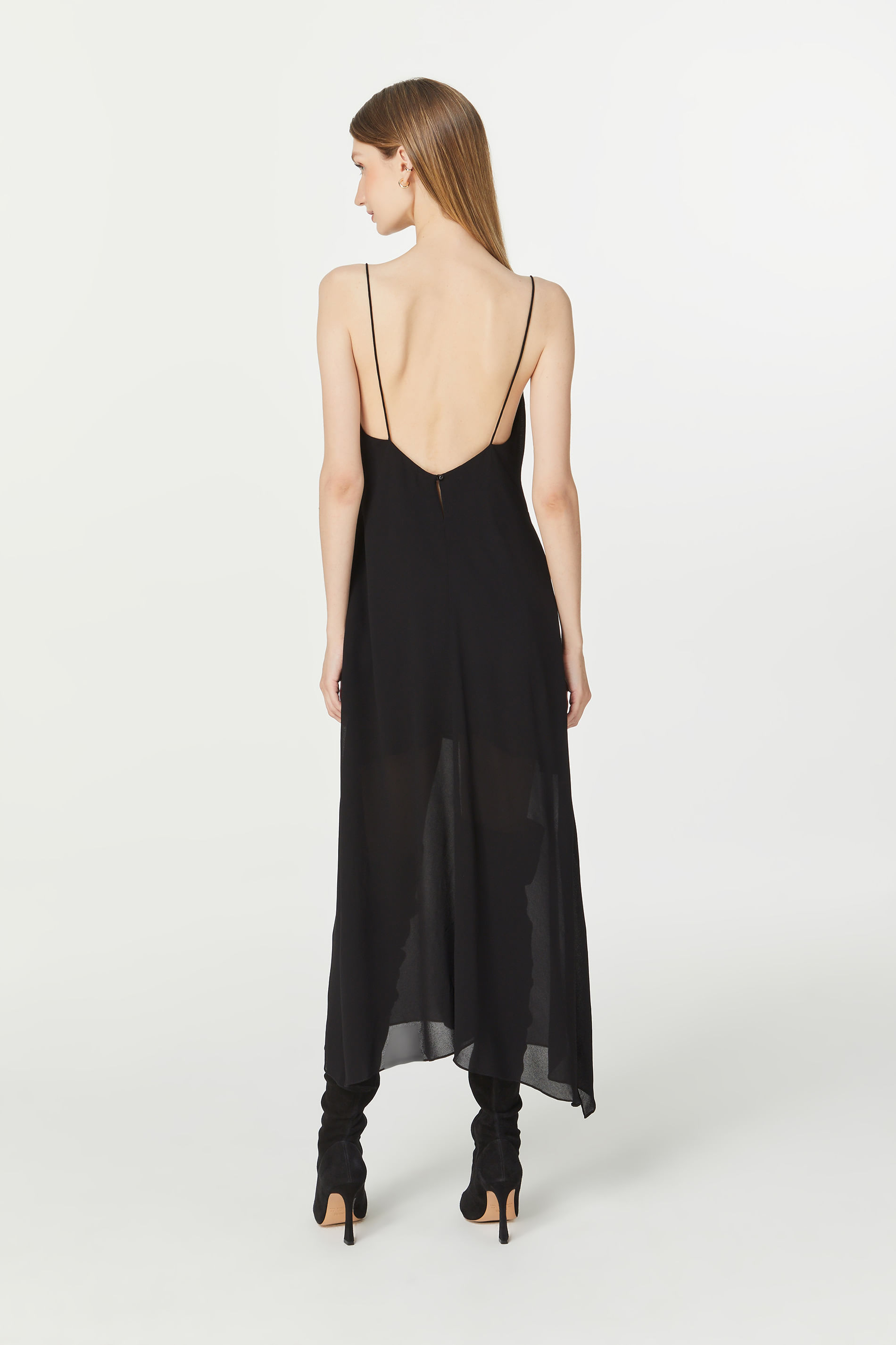 Black maxi slip store dress