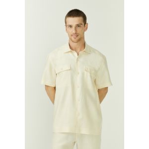 Camisa Manga Curta Puro Linho Militar Portofino