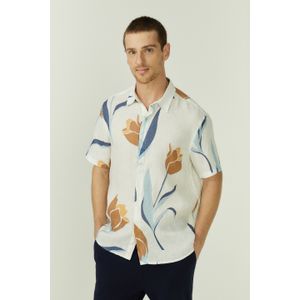 Camisa Manga Curta Puro Linho Tulipa Max