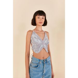 Top Jeans Borboleta
