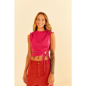 Blusa Cropped Pregas Argola