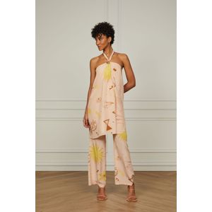 Calça De Seda Flare Estampada