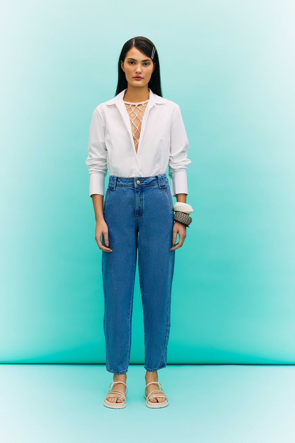 Calça Mom Jeans CalÃ§a Cenoura Jeans Feminina Calça Cenoura Jeans 36