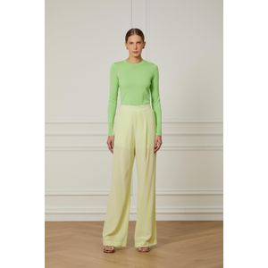 Calça De Seda Com Elástico Nas Costas Verde