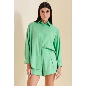 Camisa Oversized Linho - Verde 17