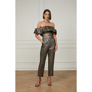 Calça De Alfaiataria Textura Metálica