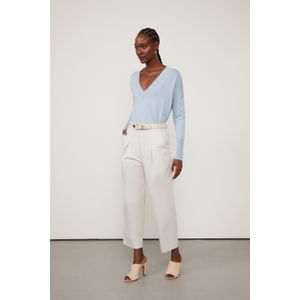 Calça De Algodão Cinza Nimbus Detalhe Prega