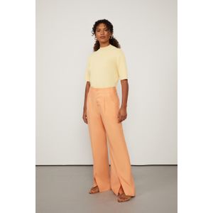 Calça Laranja Aura Ampla Com Botões