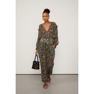 Calça Cenoura Cós Pala Drapeado Estampada