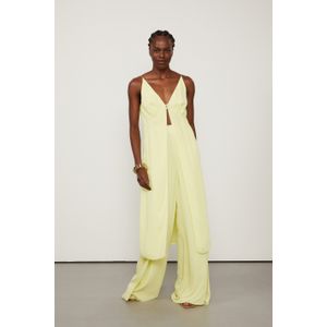 Calca Reta Verde Cha Com Recorte Frontal