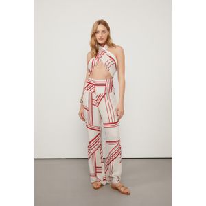 Calca Ampla Com Pala Listra