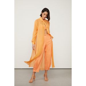 Calca De Couro Com Cinto Barra Botoes