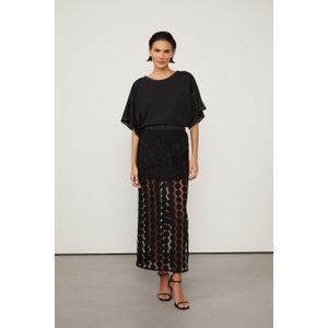 Camiseta Alongada Com Pespontos