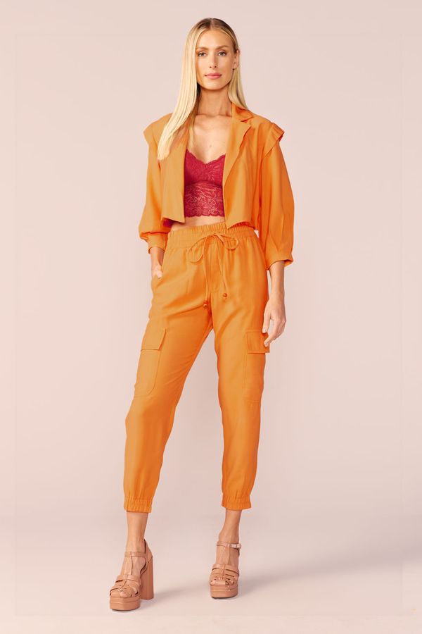 CALÇA CARGO ALFAIATARIA -LARANJA