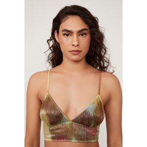 Top De Tule Lurex Abstrato Estilo Nadador Intimates