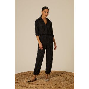 Calça Seda Reta Bordado
