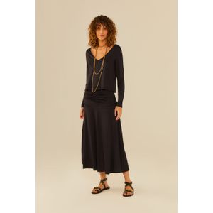 Vestido Manga Longa Fenda