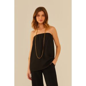 Blusa Sem Alça Crepe