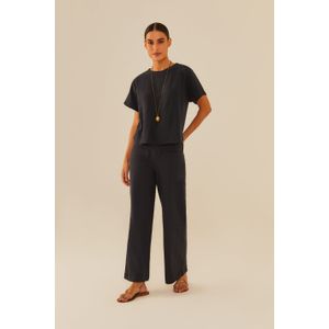 Calça Textura Bolso Frente