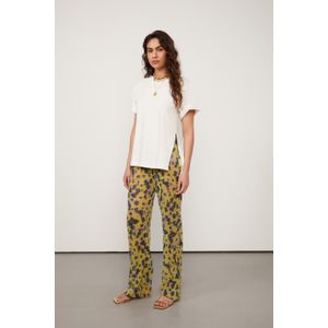 Calça De Malha Lurex Floral