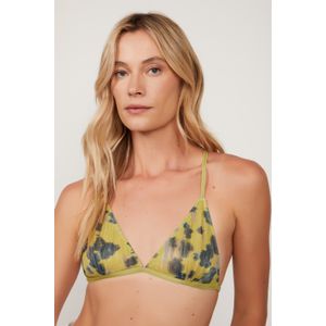 Top Triângulo De Malha Lurex Floral Intimates
