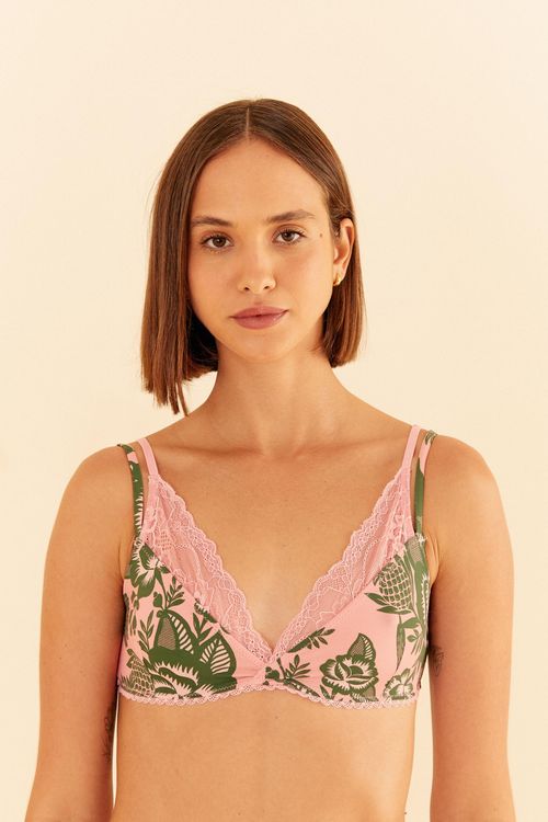 Top Estampado Floral De Renda