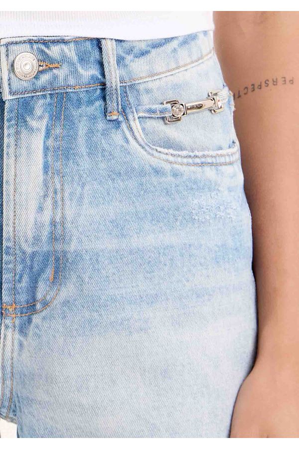 Bermuda Jeans Comfort Cintura Alta