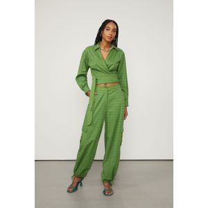 Calça De Laise Mix Tecidos Amarração