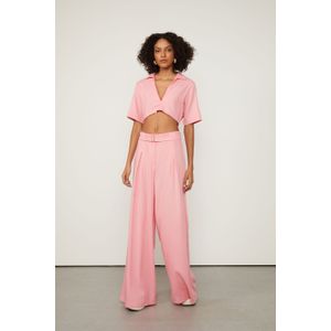 Calça Linho Pregas Strawberry