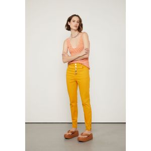 Calça Sarja Skinny Basic High Com Botão Vista
