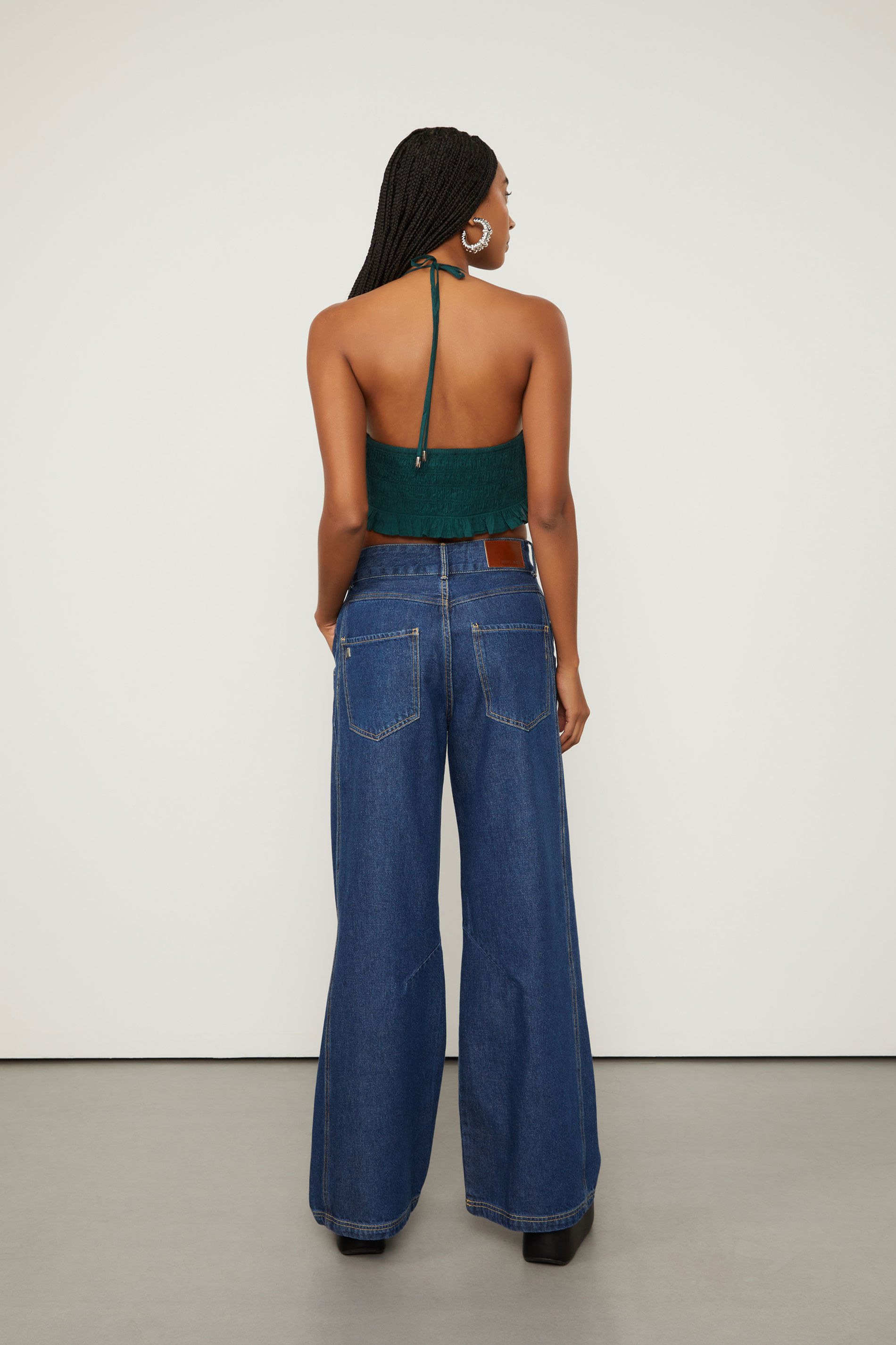Calça Jeans Wide Leg Light Denim Calça Jeans Wide Leg Light Denim