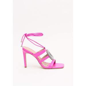 Sandália Couro Enfeite Brilhos