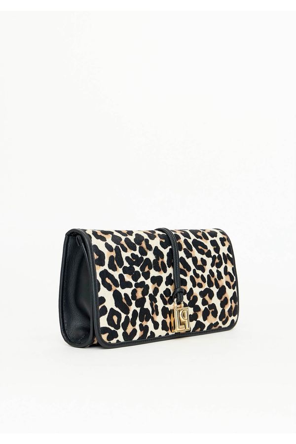 Bolsa Clutch Couro Pelo Leopardo