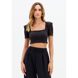 Blusa Cropped Manga Curta